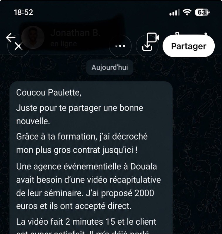 Témoignage de Jonathan B. : Contrat de 1 312 000 FCFA avec une agence événementielle