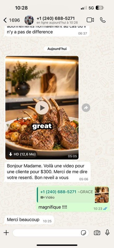 Témoignage de Grace : 184 000 FCFA pour une seule vidéo publicitaire IA